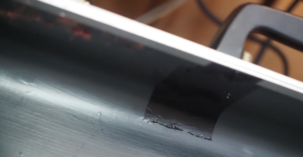 Repairing the crack near the handle