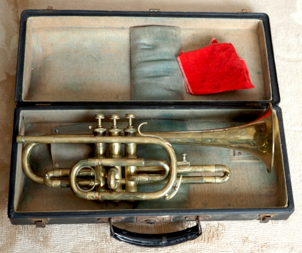 Inside the case with the cornet